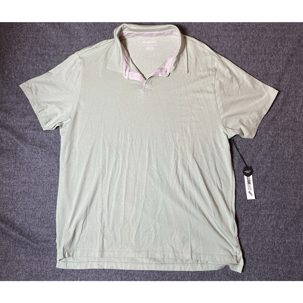 William Rast Shirt Mens XXL Green Pima Modal Short Sleeve Polo Golf Performance